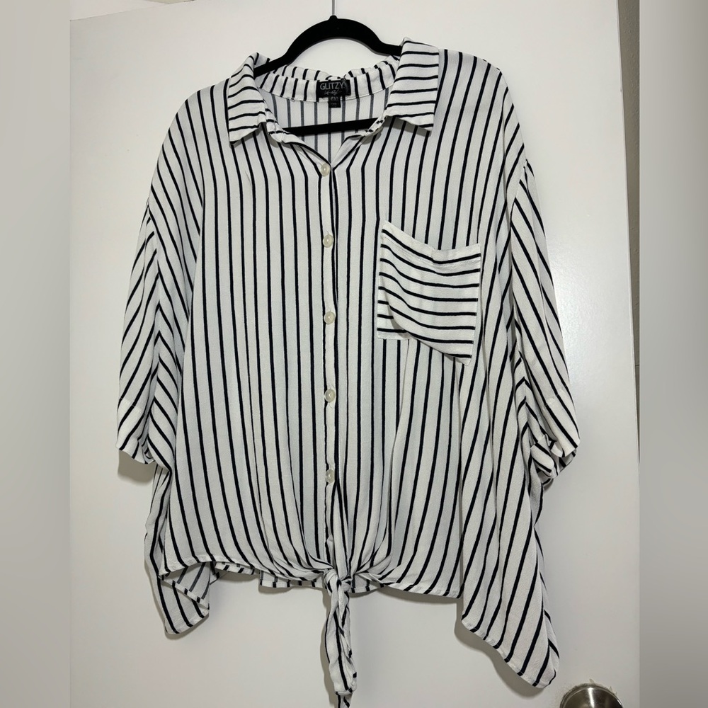 Glitzy lifestyle Plus Size blouse for women button down shirt